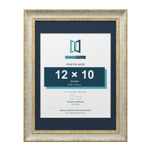 Cassis Cream 16 x 12 inch picture frame with a pacific blue mount for a 12 x 10 inch photo