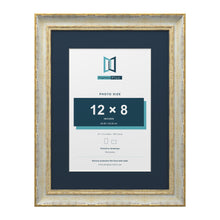 Cassis Cream 16 x 12 inch picture frame with a pacific blue mount for a 12 x 8 inch photo