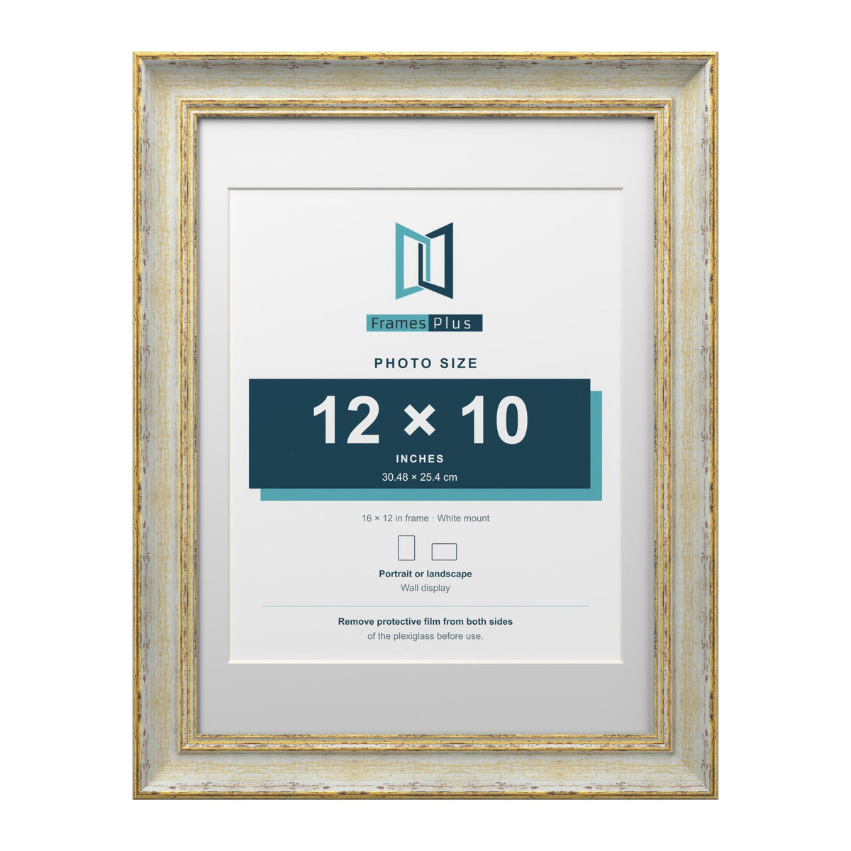 Cassis Cream 16 x 12 inch picture frame with a white mount for a 12 x 10 inch photo
