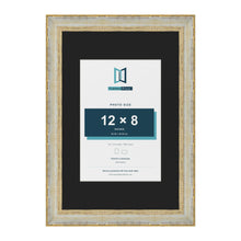Cassis Cream 18 x 12 inch picture frame with a black mount for a 12 x 8 inch photo