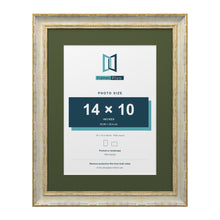 Cassis Cream 18 x 14 inch picture frame with a green mount for a 14 x 10 inch photo
