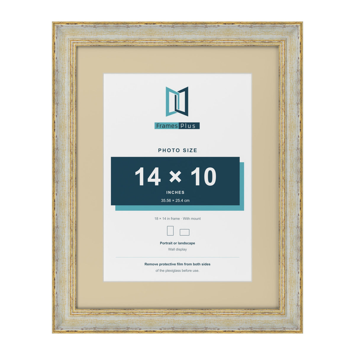Cassis Cream 18 x 14 inch picture frame with an ivory mount for a 14 x 10 inch photo