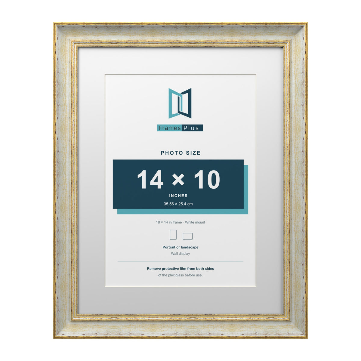 Cassis Cream 18 x 14 inch picture frame with a white mount for a 14 x 10 inch photo