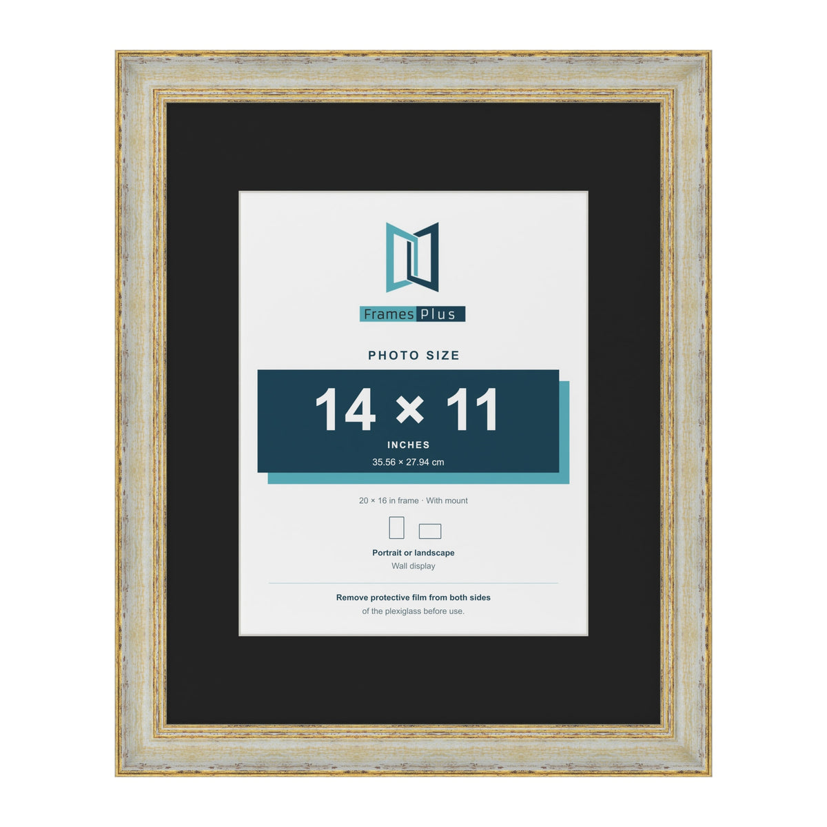 Cassis Cream 20 x 16 inch picture frame with a black mount for a 14 x 11 inch photo