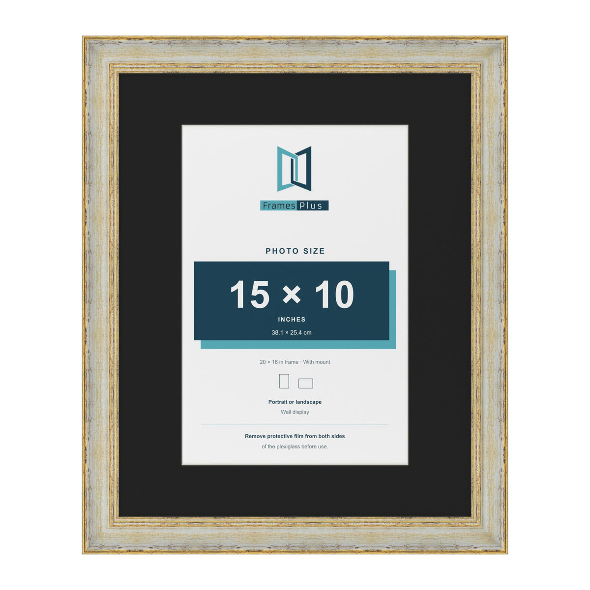 Cassis Cream 20 x 16 inch picture frame with a black mount for a 15 x 10 inch photo