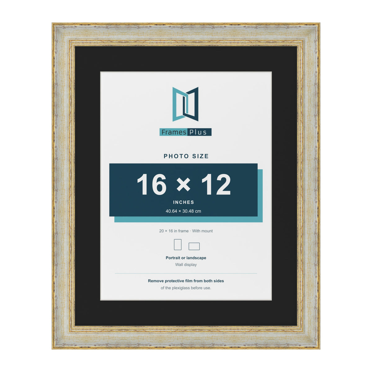 Cassis Cream 20 x 16 inch picture frame with a black mount for a 16 x 12 inch photo