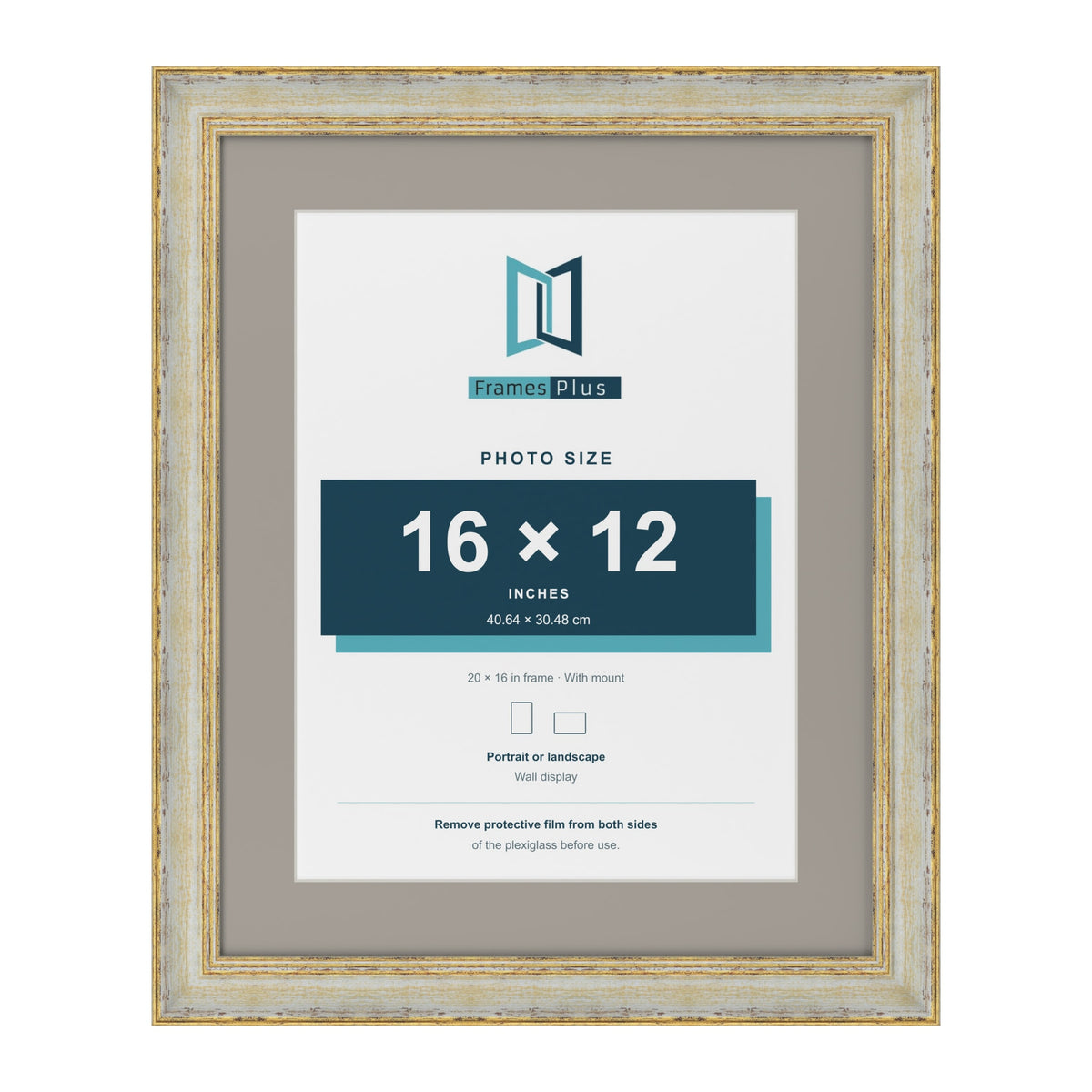 Cassis Cream 20 x 16 inch picture frame with a dawn grey mount for a 16 x 12 inch photo