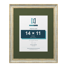 Cassis Cream 20 x 16 inch picture frame with a green mount for a 14 x 11 inch photo