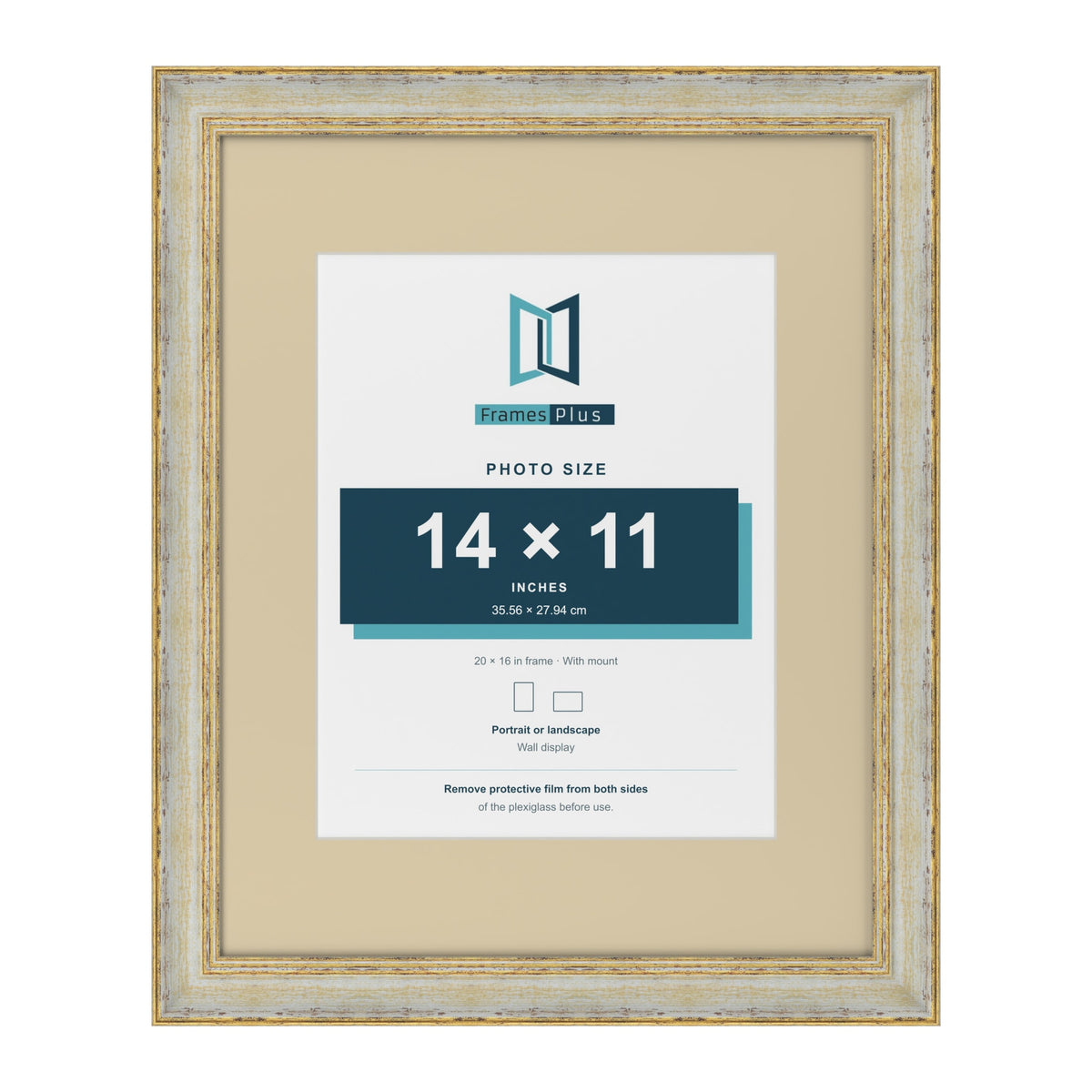 Cassis Cream 20 x 16 inch picture frame with an ivory mount for a 14 x 11 inch photo