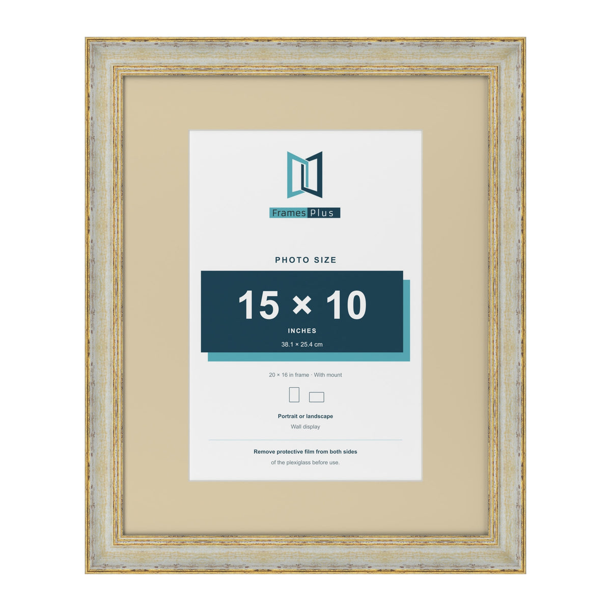 Cassis Cream 20 x 16 inch picture frame with an ivory mount for a 15 x 10 inch photo