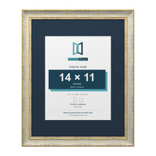 Cassis Cream 20 x 16 inch picture frame with a pacific blue mount for a 14 x 11 inch photo