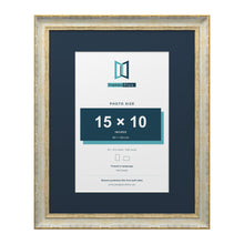 Cassis Cream 20 x 16 inch picture frame with a pacific blue mount for a 15 x 10 inch photo
