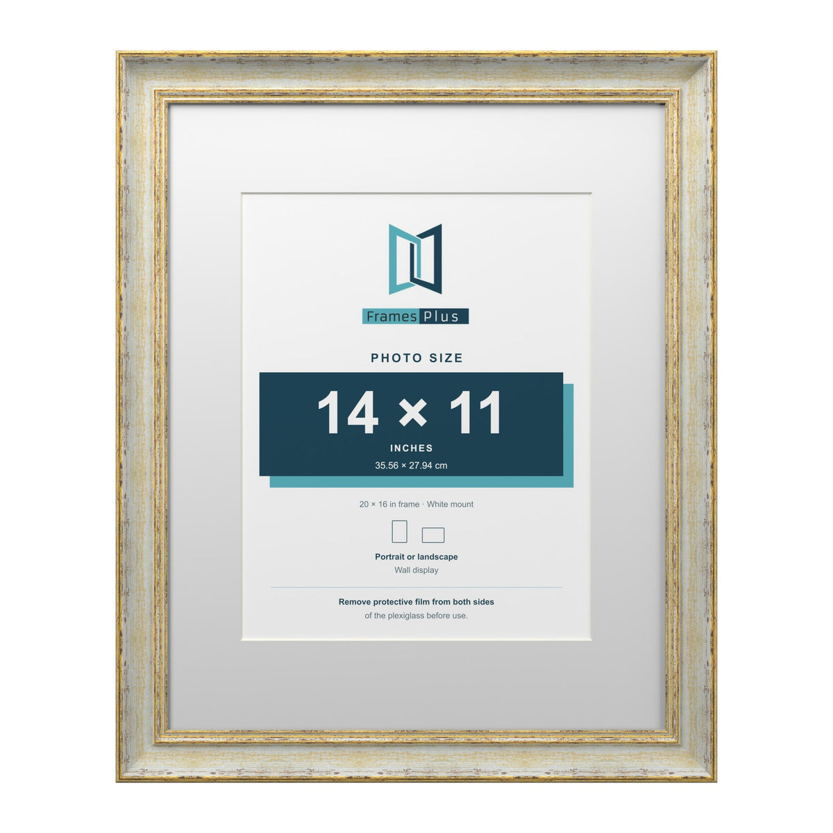 Cassis Cream 20 x 16 inch picture frame with a white mount for a 14 x 11 inch photo