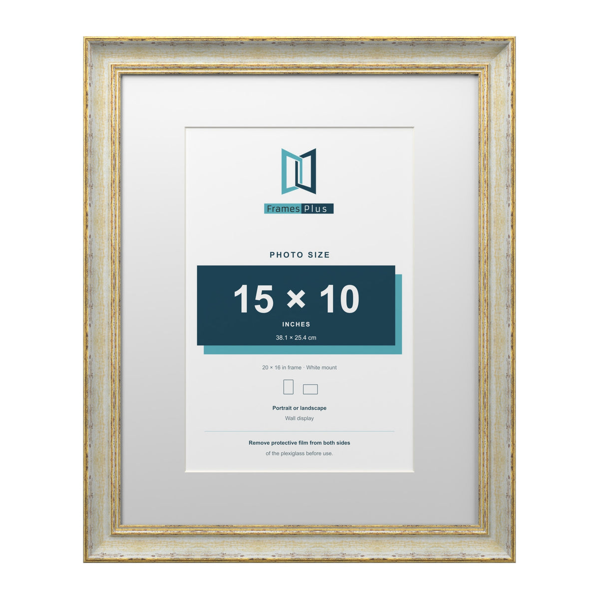 Cassis Cream 20 x 16 inch picture frame with a white mount for a 15 x 10 inch photo