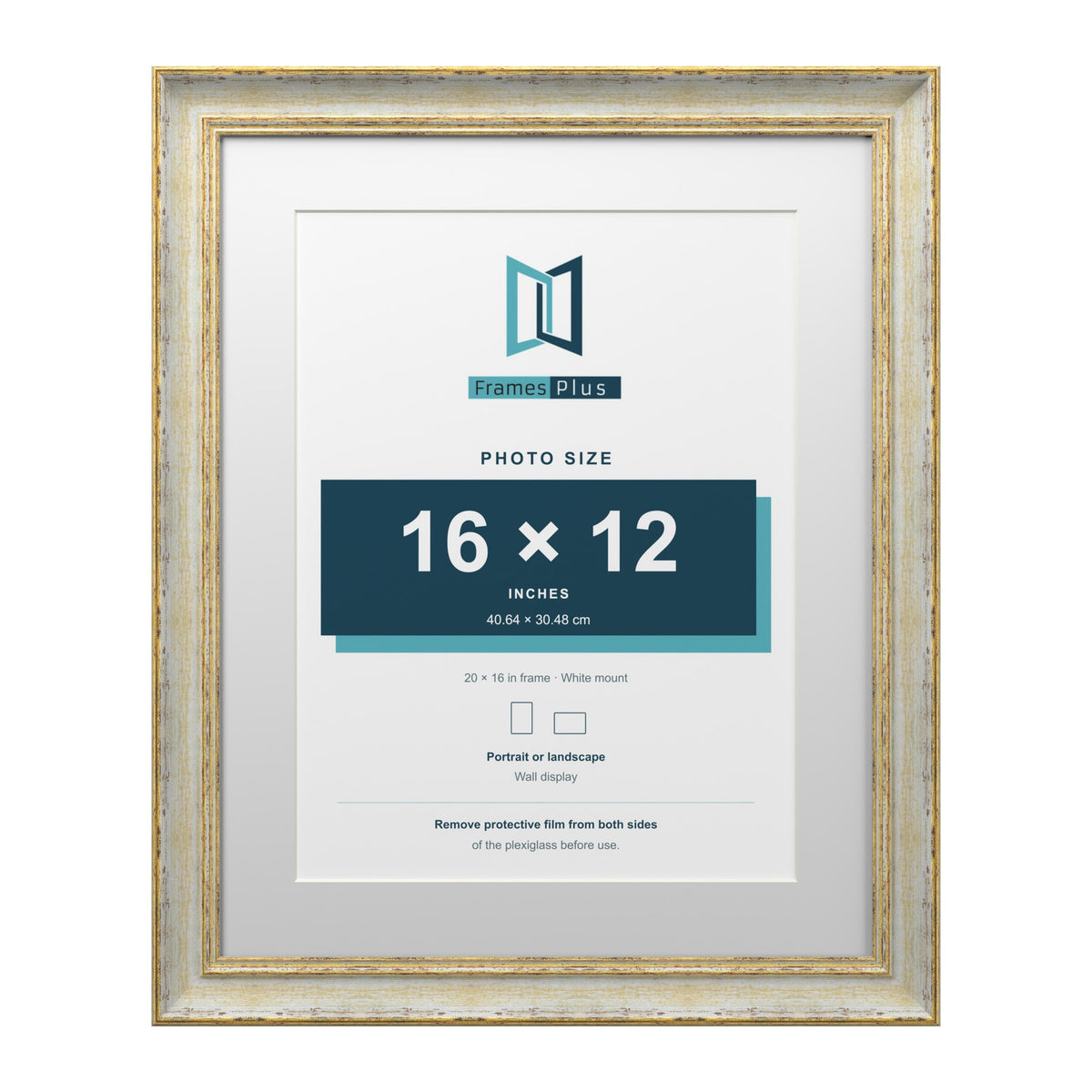 Cassis Cream 20 x 16 inch picture frame with a white mount for a 16 x 12 inch photo