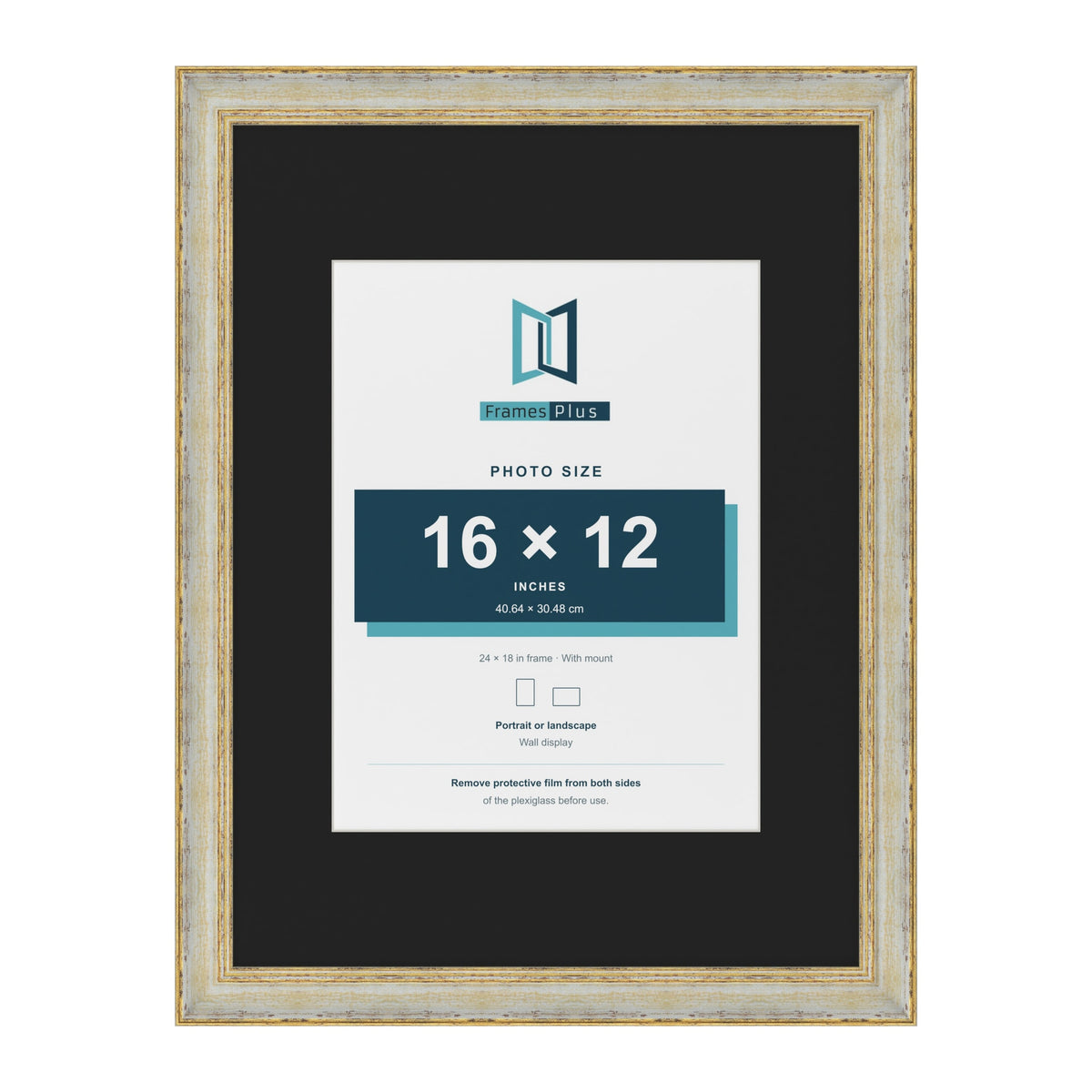 Cassis Cream 24 x 18 inch picture frame with a black mount for a 16 x 12 inch photo