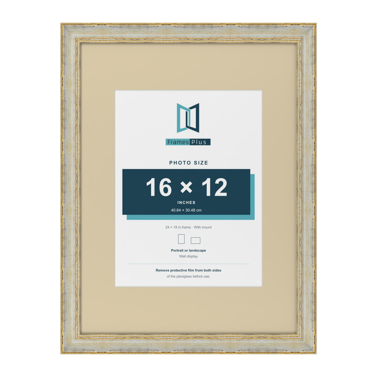 Cassis Cream 24 x 18 inch picture frame with an ivory mount for a 16 x 12 inch photo