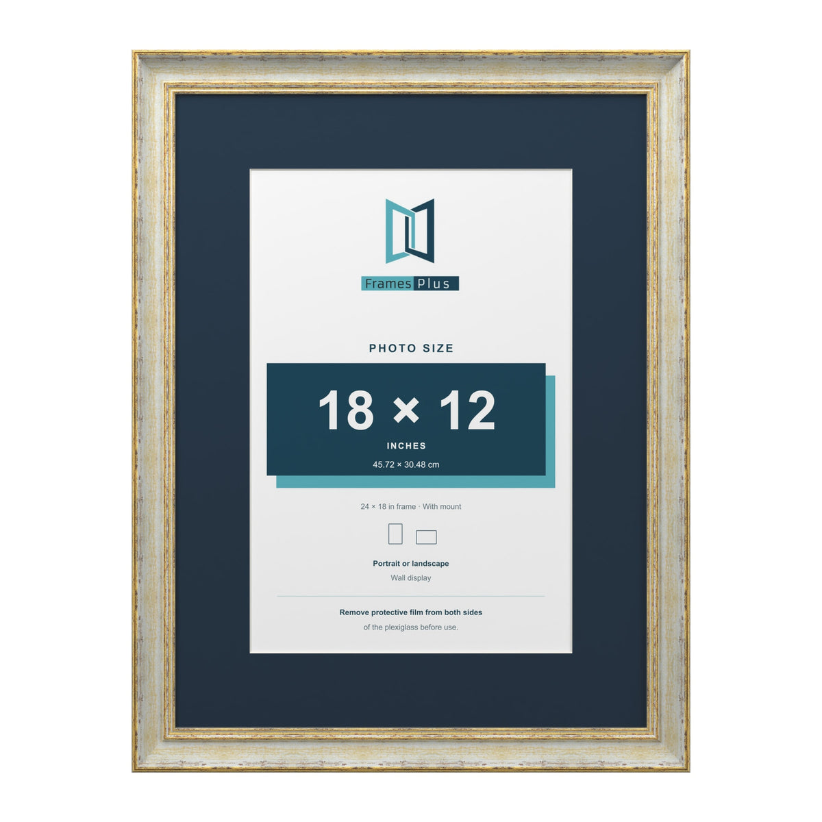 Cassis Cream 24 x 18 inch picture frame with a pacific blue mount for an 18 x 12 inch photo