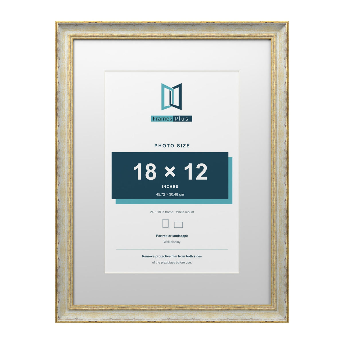 Cassis Cream 24 x 18 inch picture frame with a white mount for an 18 x 12 inch photo