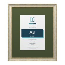 Cassis Cream 24 x 20 inch picture frame with a green mount for an A3 photo