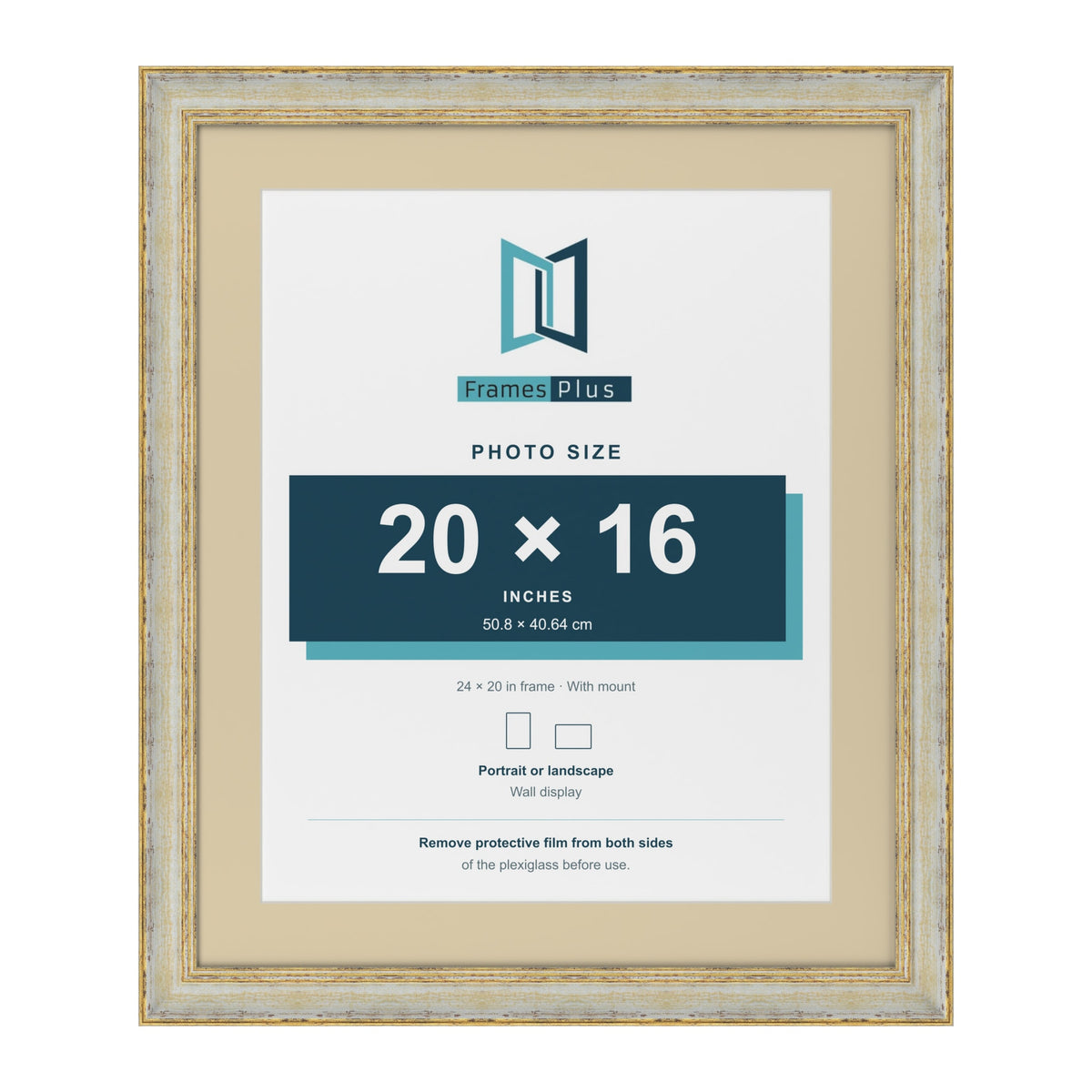 Cassis Cream 24 x 20 inch picture frame with an ivory mount for a 20 x 16 inch photo