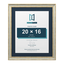 Cassis Cream 24 x 20 inch picture frame with a pacific blue mount for a 20 x 16 inch photo