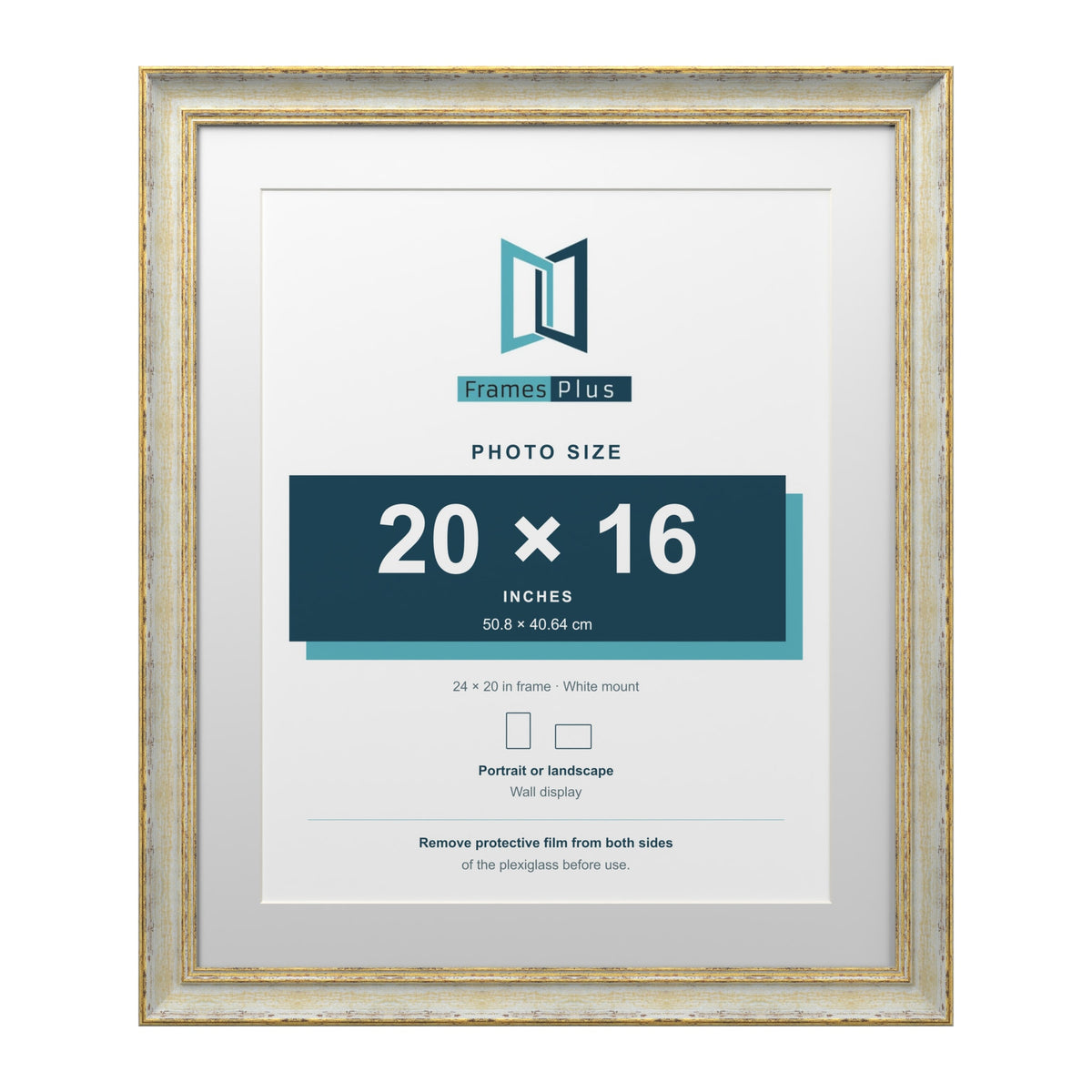 Cassis Cream 24 x 20 inch picture frame with a white mount for a 20 x 16 inch photo
