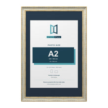 Cassis Cream 30 x 20 inch picture frame with a pacific blue mount for an A2 photo
