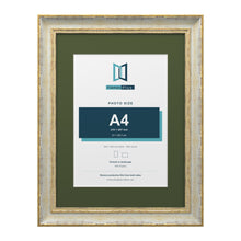 Cassis Cream 40 x 30 cm picture frame with a green mount for an A4 photo