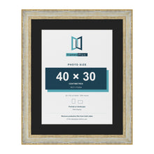 Cassis Cream 50 x 40 cm picture frame with a black mount for a 40 x 30 cm photo