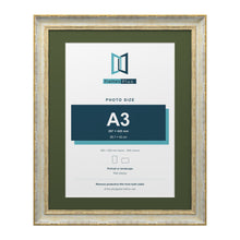 Cassis Cream 50 x 40 cm picture frame with a green mount for an A3 photo