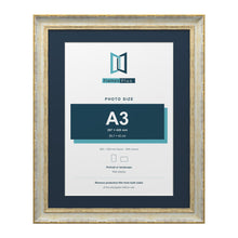 Cassis Cream 50 x 40 cm picture frame with a pacific blue mount for an A3 photo