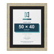 Cassis Cream 60 x 50 cm picture frame with a black mount for a 50 x 40 cm photo
