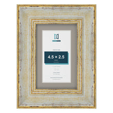 Cassis Cream 6 x 4 inch picture frame with a dawn grey mount for a 4.5 x 2.5 inch photo
