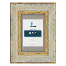 Cassis Cream 6 x 4 inch picture frame with a dawn grey mount for a 4 x 3 inch photo