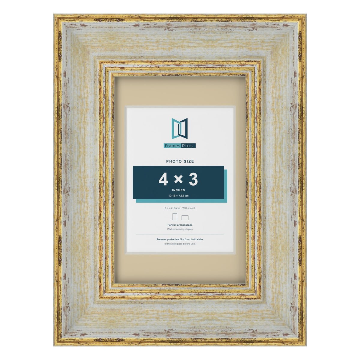 Cassis Cream 6 x 4 inch picture frame with an ivory mount for a 4 x 3 inch photo