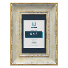 Cassis Cream 6 x 4 inch picture frame with a pacific blue mount for a 4 x 3 inch photo