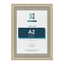Cassis Cream 70 x 50 cm picture frame with a dawn grey mount for an A2 photo