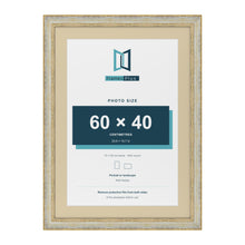 Cassis Cream 70 x 50 cm picture frame with an ivory mount for a 60 x 40 cm photo