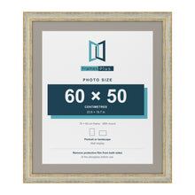 Cassis Cream 70 x 60 cm picture frame with a dawn grey mount for a 60 x 50 cm photo