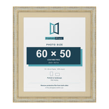Cassis Cream 70 x 60 cm picture frame with an ivory mount for a 60 x 50 cm photo