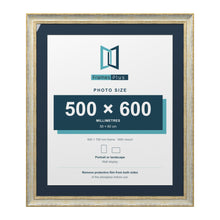 Cassis Cream 70 x 60 cm picture frame with a pacific blue mount for a 60 x 50 cm photo