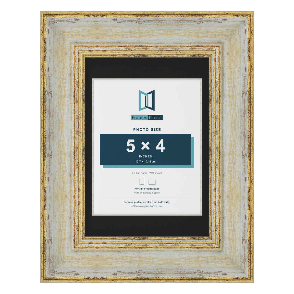 Cassis Cream 7 x 5 inch picture frame with a black mount for a 5 x 4 inch photo