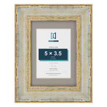 Cassis Cream 7 x 5 inch picture frame with a dawn grey mount for a 5 x 3.5 inch photo