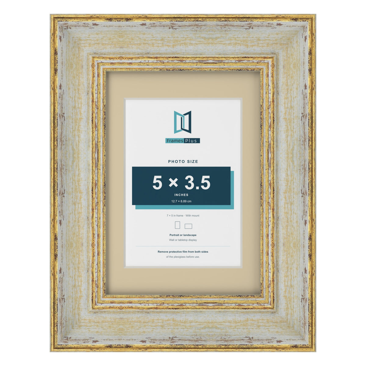 Cassis Cream 7 x 5 inch picture frame with an ivory mount for a 5 x 3.5 inch photo