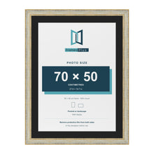 Cassis Cream 80 x 60 cm picture frame with a black mount for a 70 x 50 cm photo