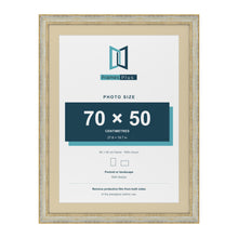 Cassis Cream 80 x 60 cm picture frame with an ivory mount for a 70 x 50 cm photo