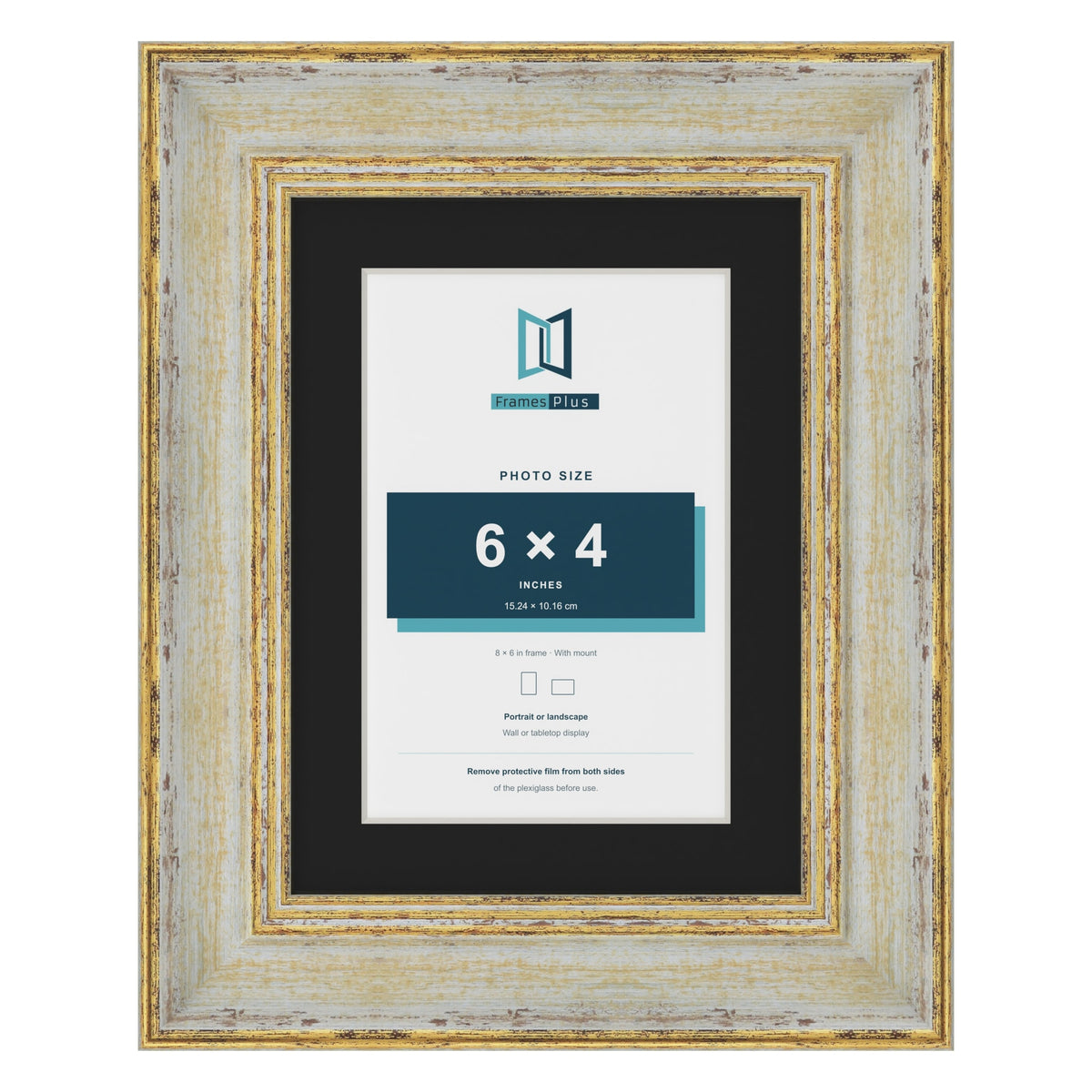 Cassis Cream 8 x 6 inch picture frame with a black mount for a 6 x 4 inch photo