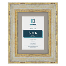 Cassis Cream 8 x 6 inch picture frame with a dawn grey mount for a 6 x 4 inch photo