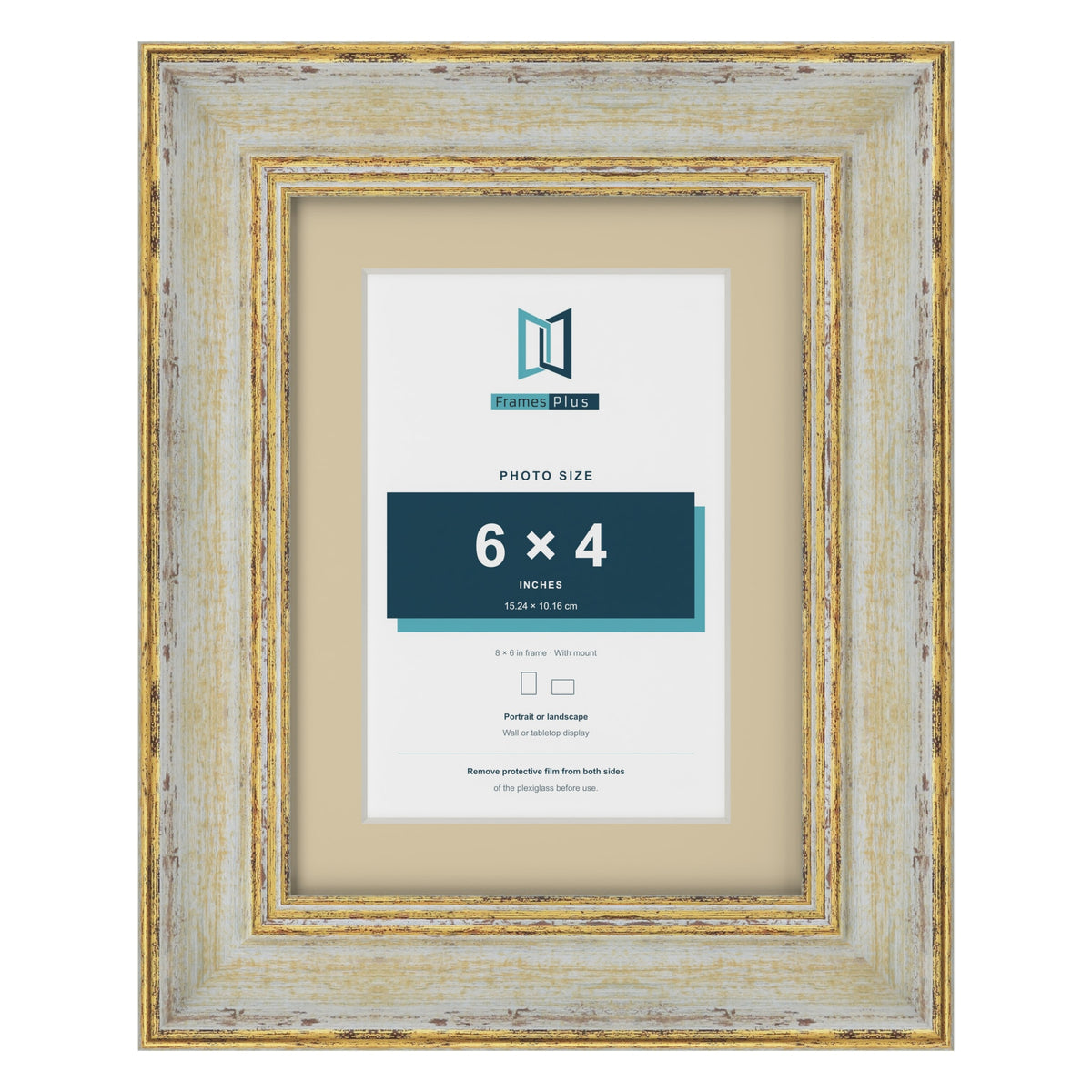 Cassis Cream 8 x 6 inch picture frame with an ivory mount for a 6 x 4 inch photo